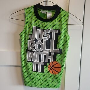 Green Tank Top with Basketball Design